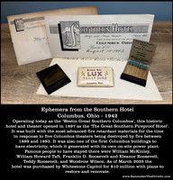 Ephemera from the Southern Hotel, Columbus, Ohio – 1942