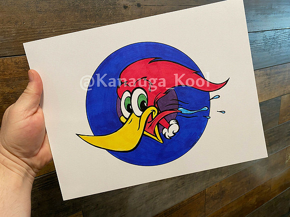 Woody Woodpecker / Thrush Fink - Original Drawing