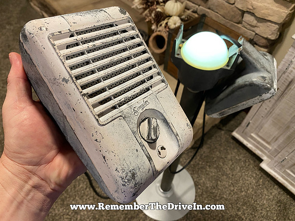 Late 1950's Simplex "In-A-Car" Speakers with white Glo-Top & Original Patina!