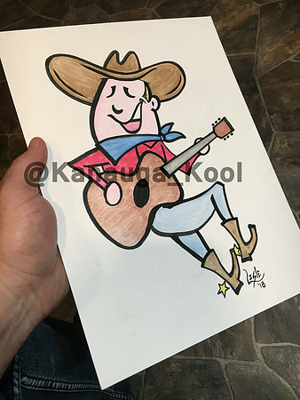 Singing Cowboy - Original Drawing