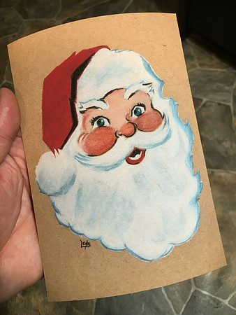 Retro Santa - Art Print