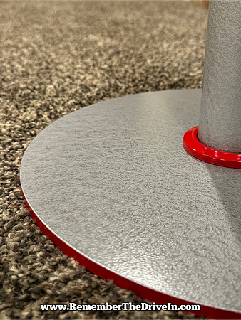 Hammered Silver and Red Custom Built Stand