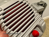 Projected Sound 2-Tone Hammered Speakers with Tall Red Pole